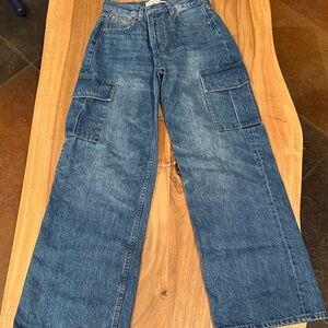 Aritzia Blue Wide Leg Jeans